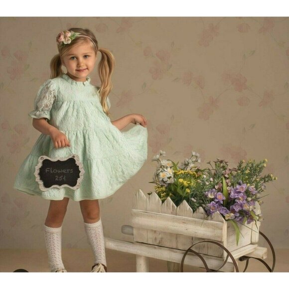 Eliza Grace Mint Lettie Dress With Matching Bloomers Size 7 - Picture 2 of 12